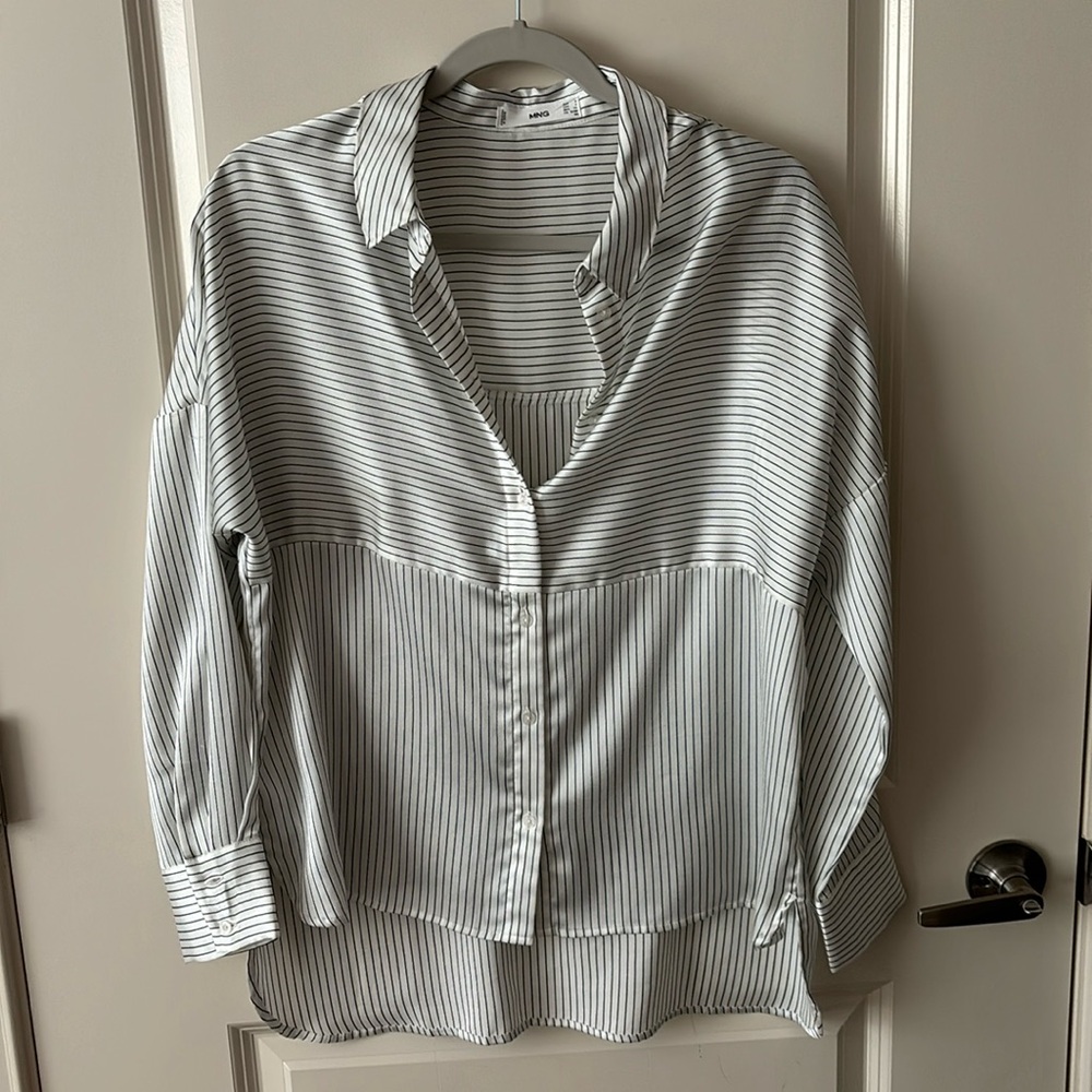 Striped oversized button down